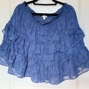 Lauren Conrad Blue Ruffle Mini Skirt – Size XXL